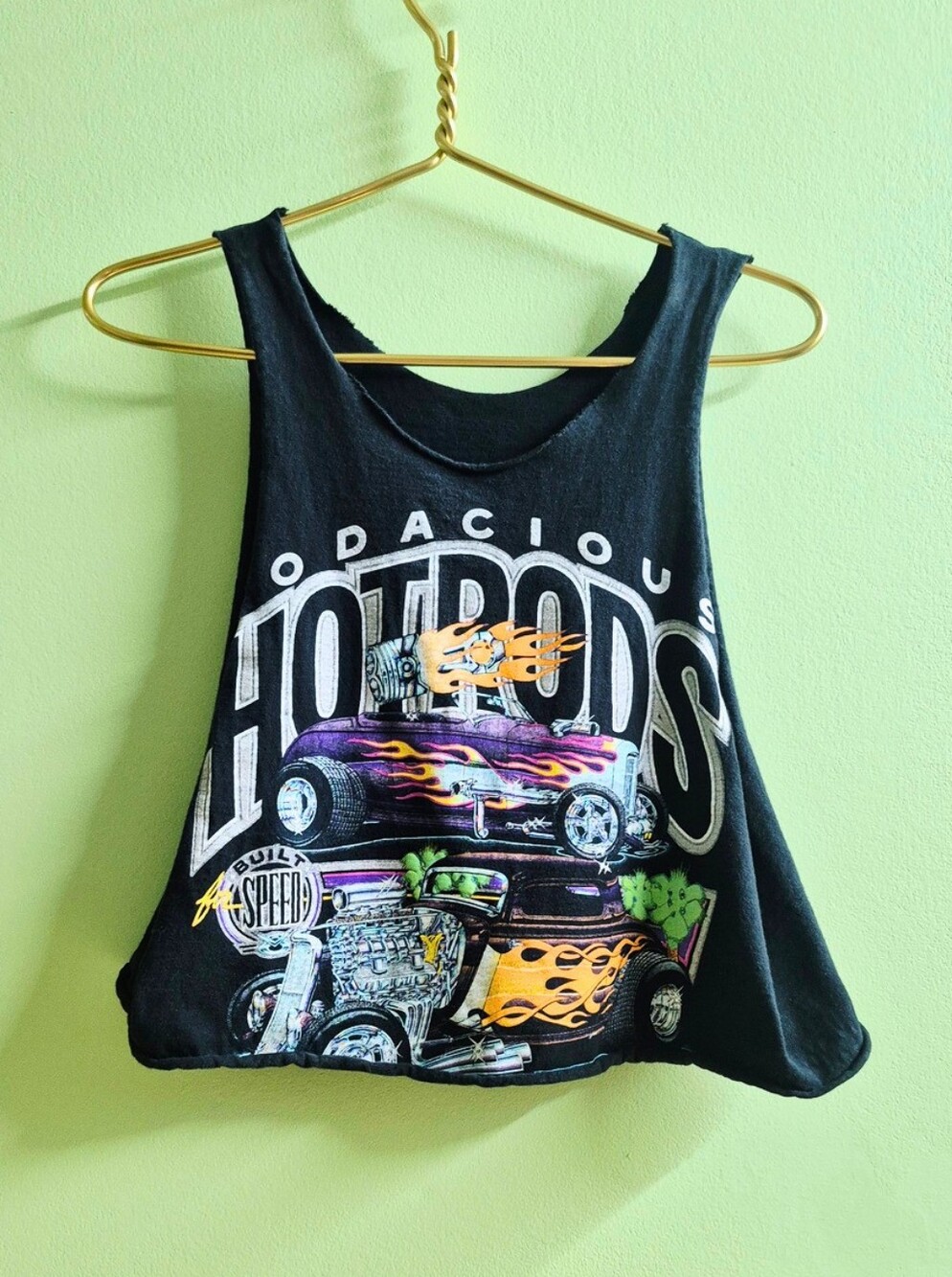 Graphic Hot Rods Crop Tank Top